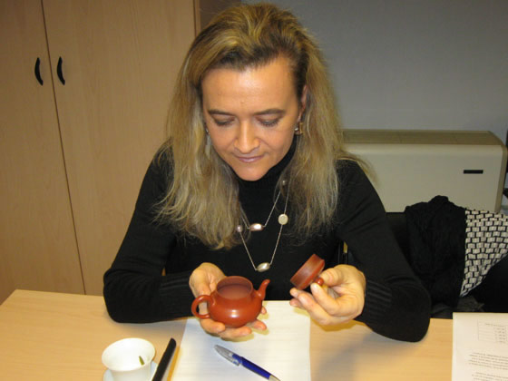 Examining a teapot by Zhang Yanming 鉴赏章燕明茶壶 - Stefania Salvagni